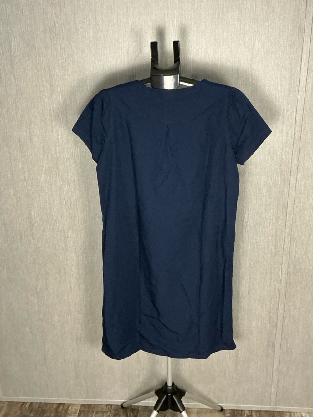 Navy Short Sleeve Henley Shift Dress EU Size 40= US 8/10 - Picture 11 of 12